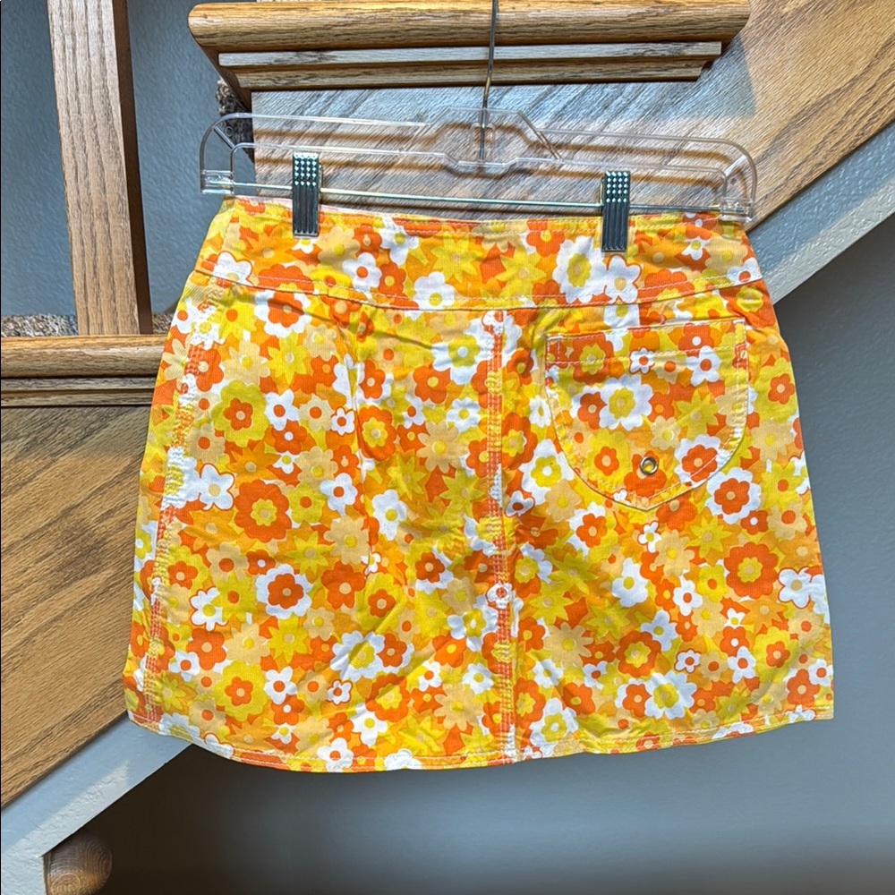 Floral Yellow and Orange Skirt - Picture 2 of 5